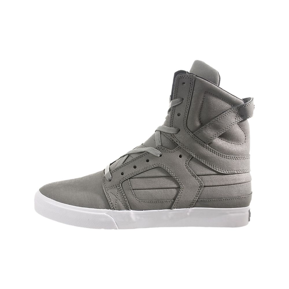 Baskets Montantes Supra SkyTop II Grise Grey/Waxed Canvas Homme | VYO-00948744